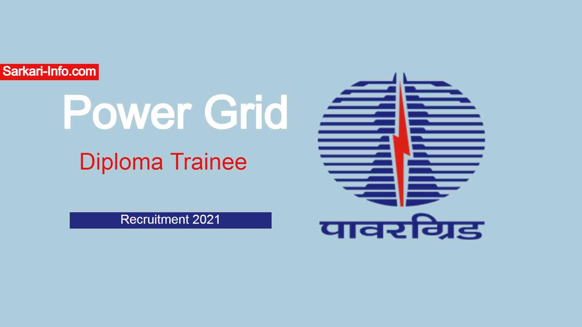 Power Grid Diploma Trainee Recruitment 2024 Apply Online Sarkari Info