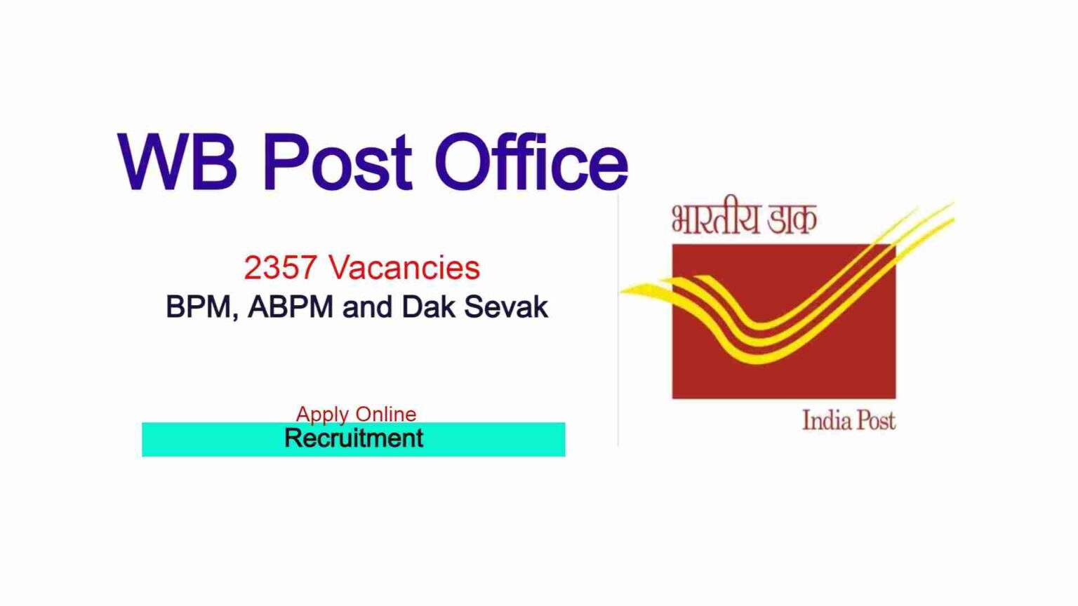 WB Post Office Jobs 2025 Apply Online For 2357 Post appost.in Sarkari Info