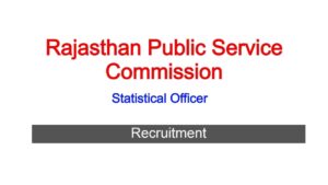Rajasthan RPSC Statistical Officer Recruitment