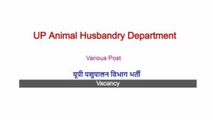 UP Animal Husbandry Department Recruitment 