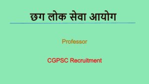 CG PSC Professor Recruitment 