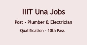 IIIT Una Plumber Jobs 