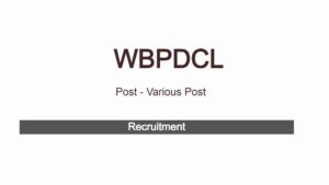 WBPDCL Recruitment 