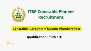 ITBP Constable Pioneer Vacancy