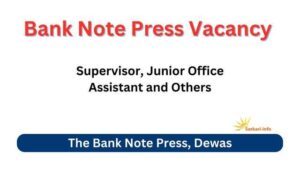Bank Note Press Vacancy