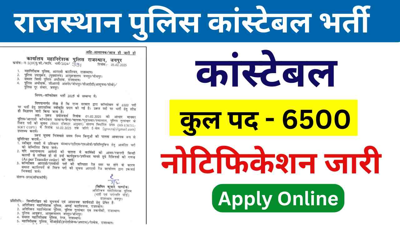 Rajasthan Police Constable Vacancy