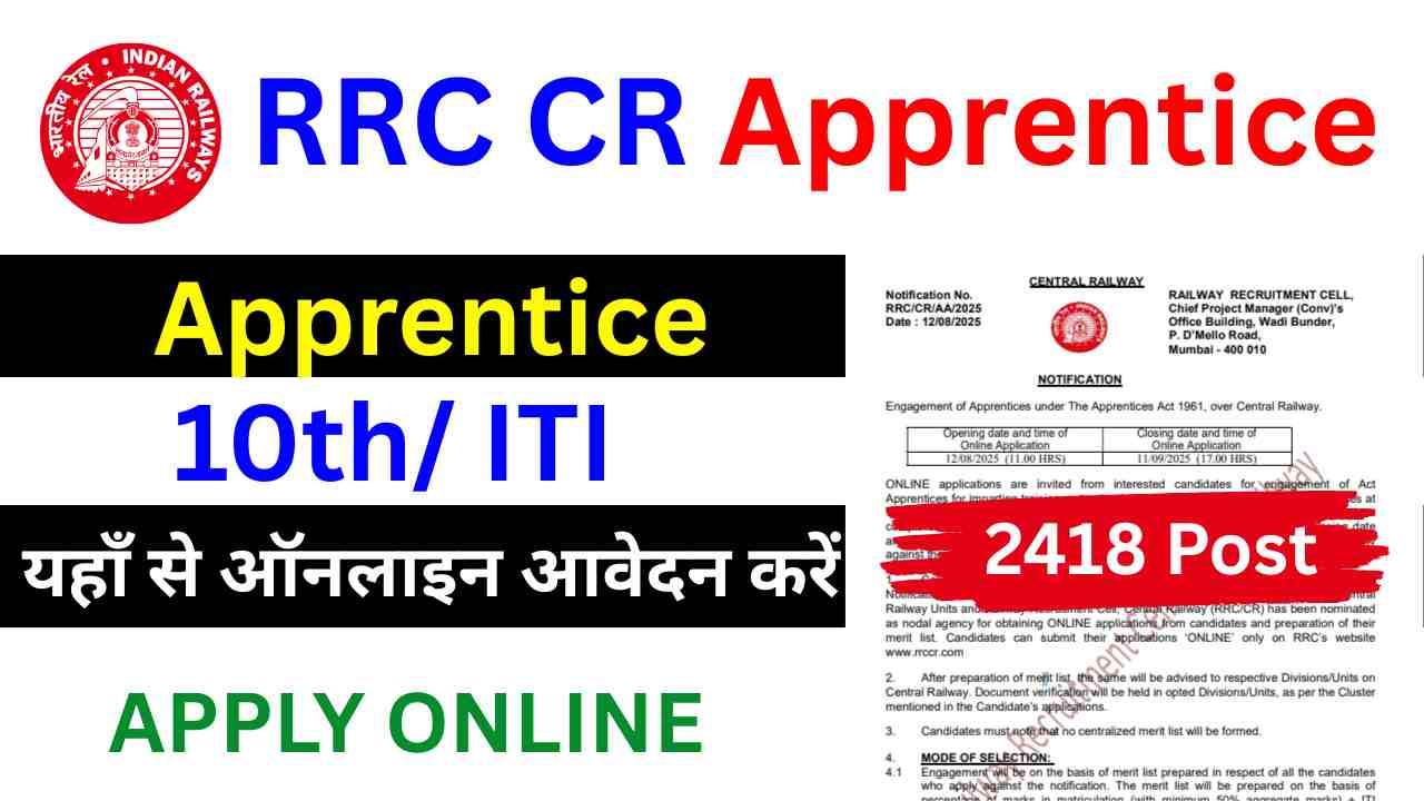 RRC CR Trade Apprentice Online Form