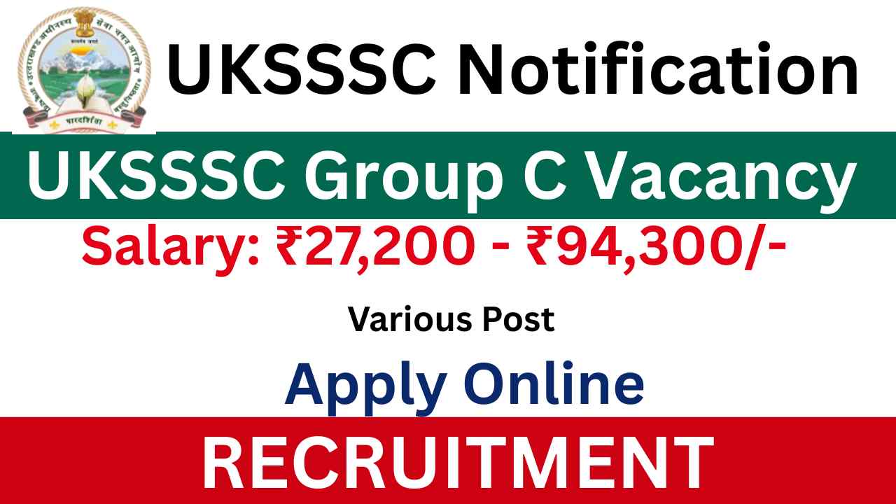 UKSSSC Various Post Bharti