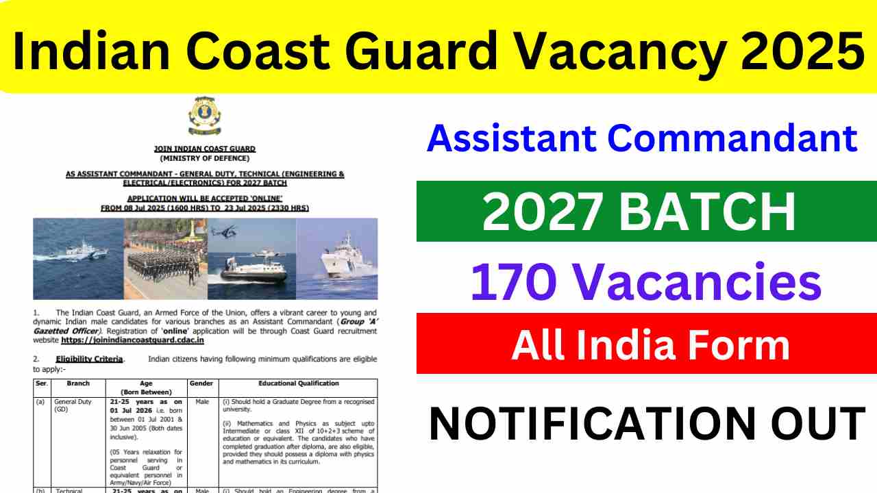 ICG Assistant Commandant Vacancy