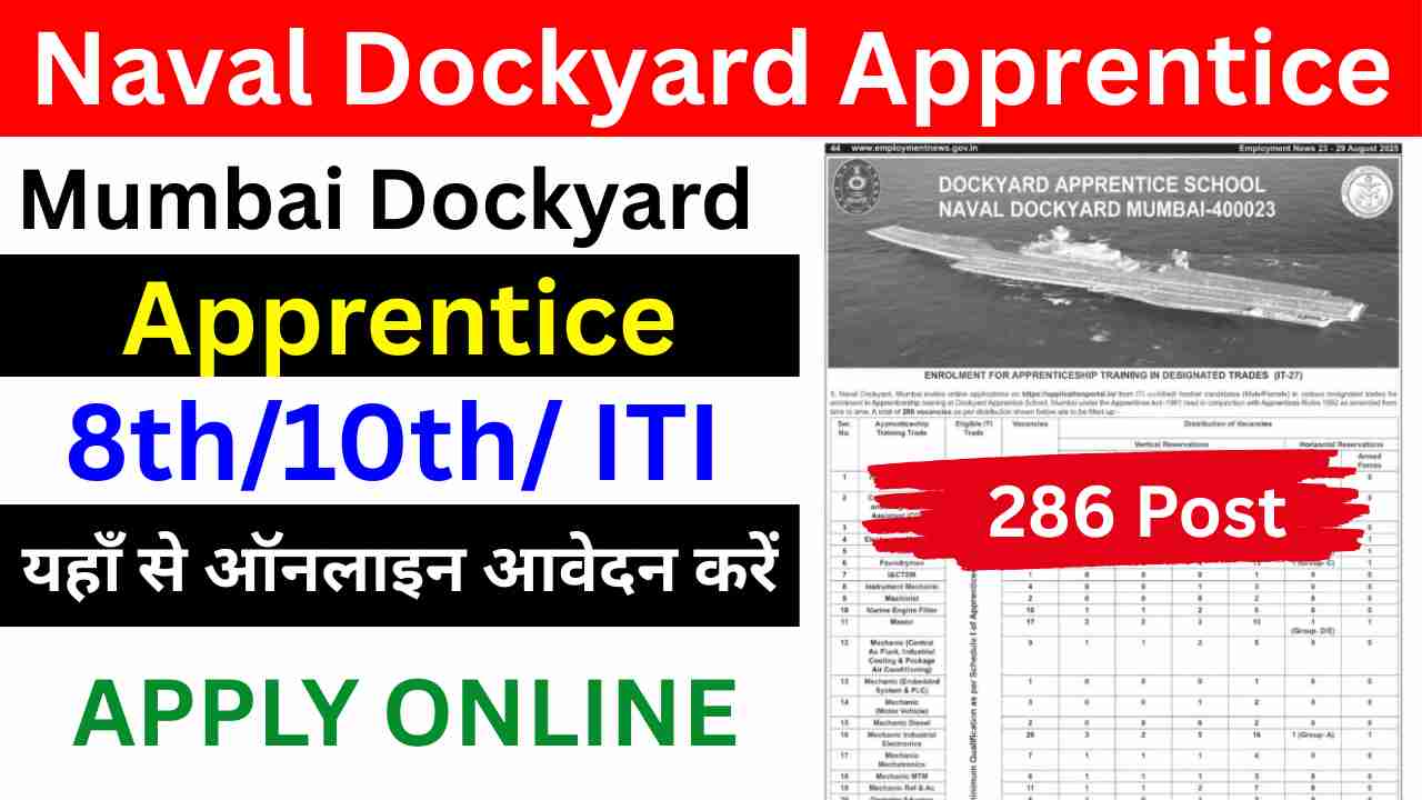 Naval Dockyard Apprentice Vacancy