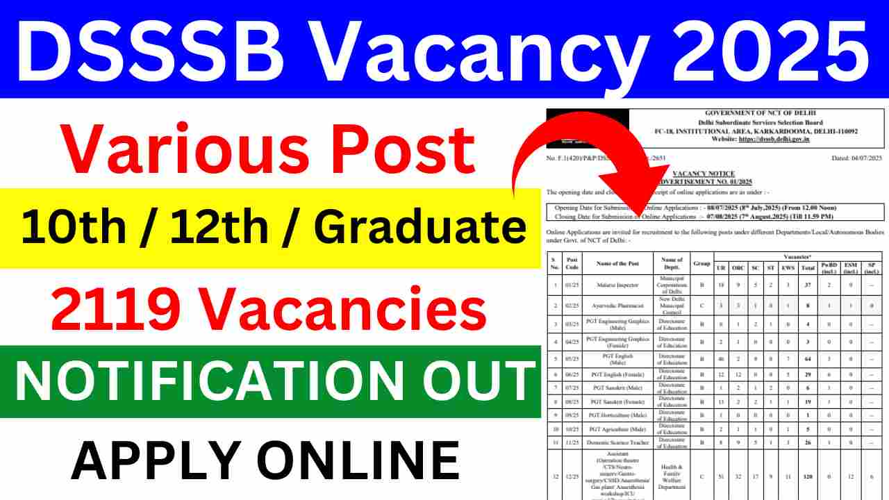 DSSSB Delhi Vacancy