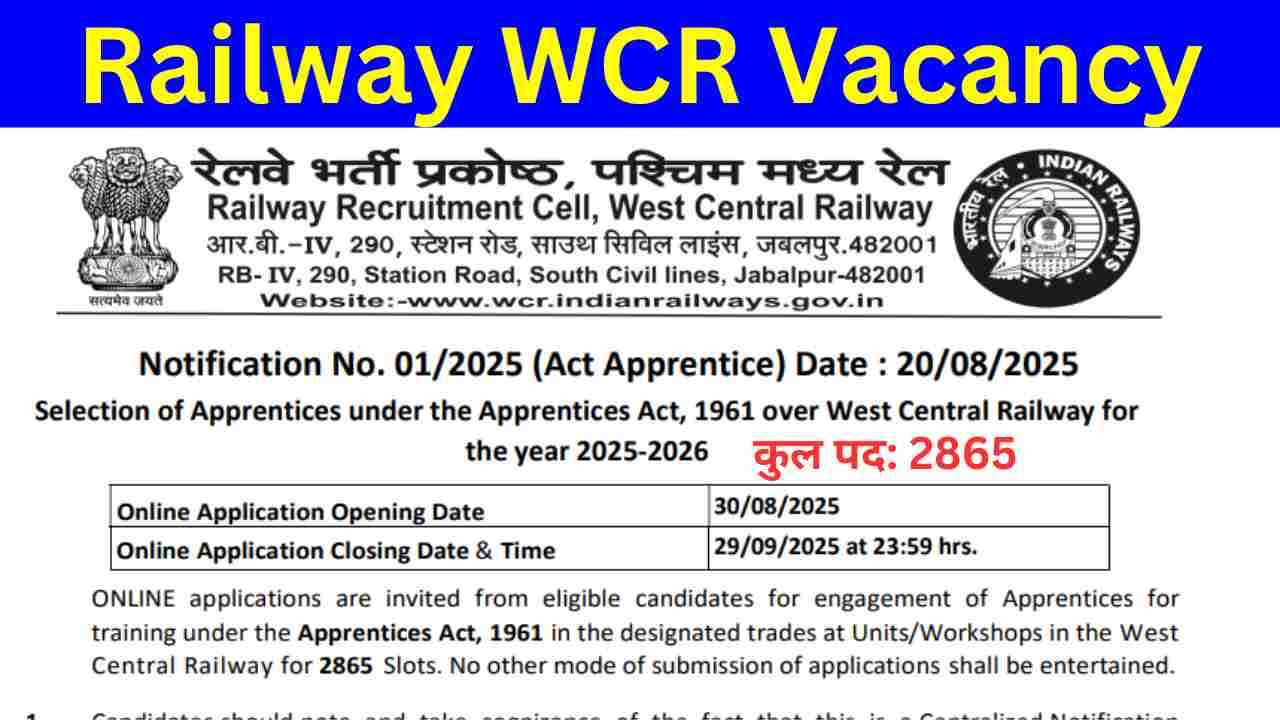 WCR Apprentice Bharti